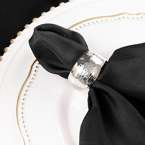 50 pcs 17-Inch Black Polyester Table Napkins Reusable Washable Wedding Party Dinner Linens Tableware Supplies - Image 4