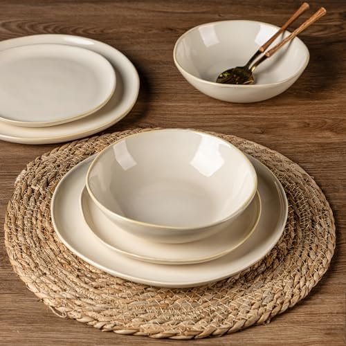AmorArc Ceramic Dinnerware Sets for 4, 12Pcs Plates and Bowls Sets Dishes - Image 5