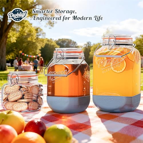 2 Pack 1 Gallon Glass Jar with Airtight Lid, 4.3 '' Wide Mouth - Image 7