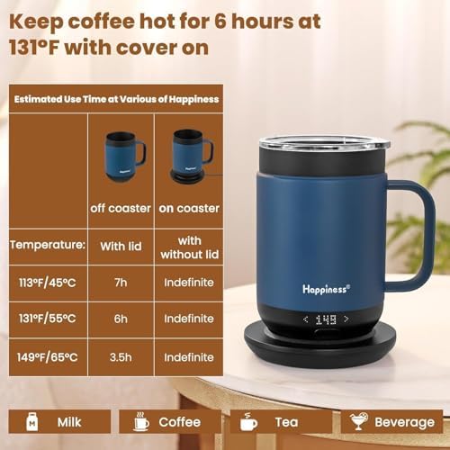 Happiness Self-Heating Coffee Mug,16oz Temperature Control Smart Cup - Image 3