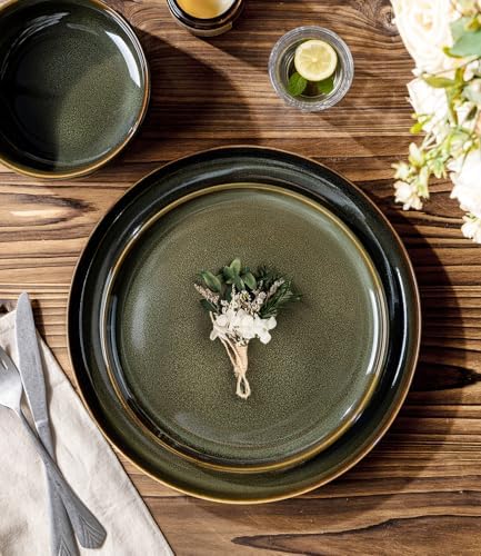 TheTerra Ceramic Dinnerware Set for 6, 18-Piece Plates and Bowls Set - Image 2