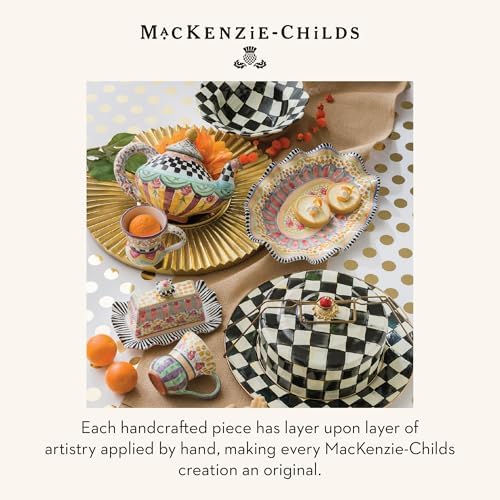 MACKENZIE-CHILDS Enamel Cake Carrier, Black-and-White Courtly Check - Image 6