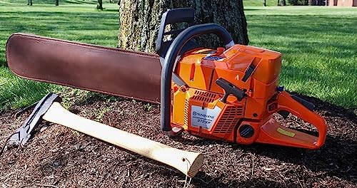 Leather Chainsaw BAR Cover Scabbard with Wrench Holder 28" - Image 3