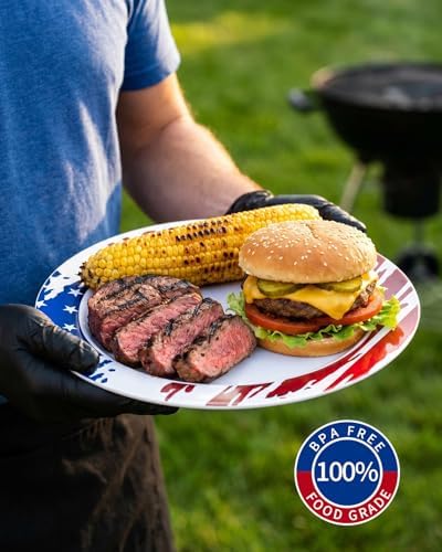 Goodluck 350 Piece 4th of July Red Blue Plastic Dinnerware Set - Image 2