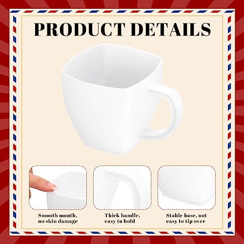 Amyhill 100 Pcs 5 oz Disposable Plastic Tea Cups with Handle, White - Image 3