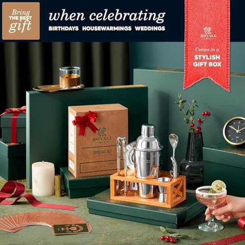 Mixology Bartender Kit with Stand | Home Bar Set with 25 Cocktail Recipes for Drink Mixing | Ideal Bartending Kit for Housewarming Gift | Premium Martini Cocktail Shaker Set with Bar Tools Accessories - Image 2