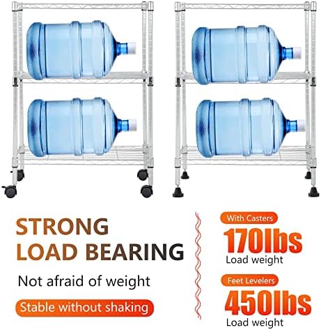 BestOffice | 3-Tier Wire Shelf with Wheels | 23" x 13" x 31" | Chrome - Image 6