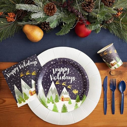 BLUE PANDA Heavy-Duty Paper Plates - Bulk Disposable Plates & Party Pack - Sturdy Blue Party Dish & Set - 9 in, 80 Count - Image 2