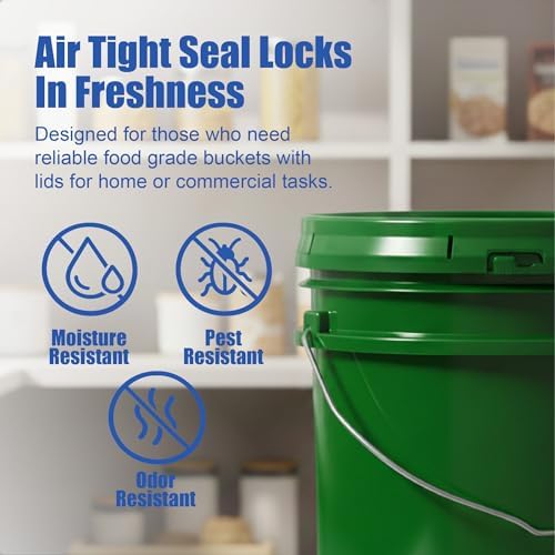 ePackageSupply 5 Gallon Bucket - Food Grade w/Lid BPA-Free, 6 Pack - Green - Image 5