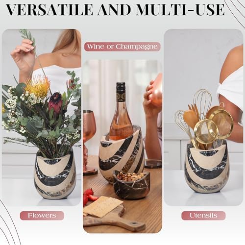 Gusto Nostro Marble Wine Chiller Bucket - 750ml Wine Bottle Cooler and Champagne Chiller for Party, Kitchen, Bar Cart Decor to Chill & Keep Bottles Cold - With Unique Wine Lovers Gift Box - Image 5
