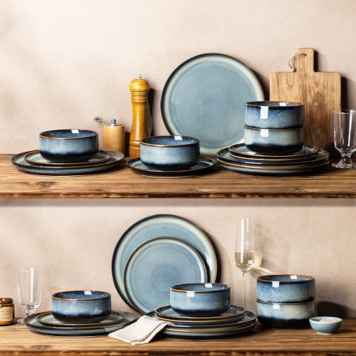 TheTerra Ceramic Dinnerware Set for 6, 18-Piece Plates and Bowls Set - Image 7