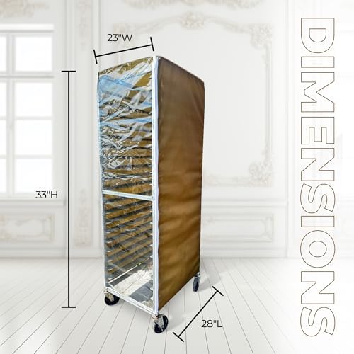 Bakery Food Pan Sheet Rack Cover | Size: 23" W x 28" L x 33" H | Material: 10 Gauge Heavy Duty PVC | Zippers: 2 | Color:Clear | Pack of 1 - Image 4