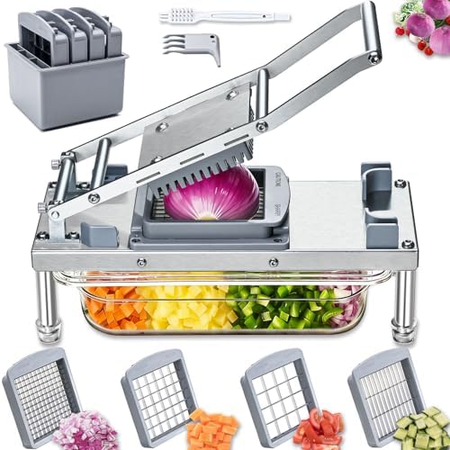 Vegetable Chopper Veggie Cutter Onion Food Potato Dicer with Container by IPOVIPO