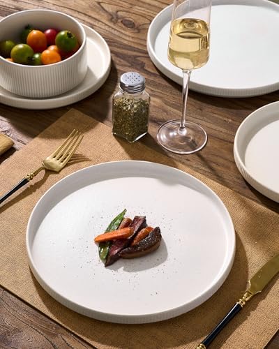 Dinnerware Set for 4, Reactive Glaze Plates and Bowls Sets - Image 3