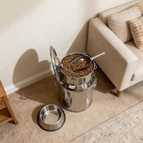 15 Lbs Stainless Steel Dog Food Storage Container with Scoop - Image 5
