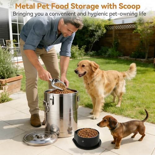 Newget 35 lb Stainless Steel Dog Food Storage Container with Scoop - Image 7
