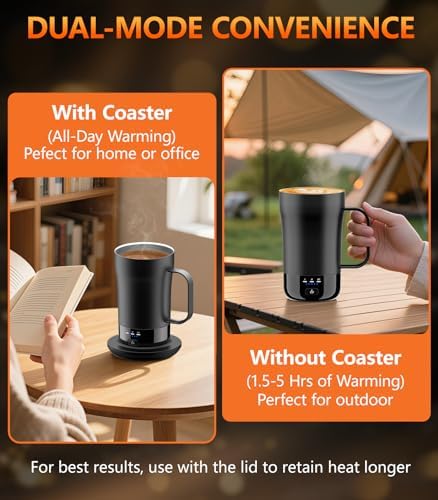 Self-Heating Coffee Mug, 14oz Heated Coffee Mug Rechargeable - Temperature Control Cup Keep Drinks Hot, Smart Cup Great Gift for Women & Slow Sippers - Image 3