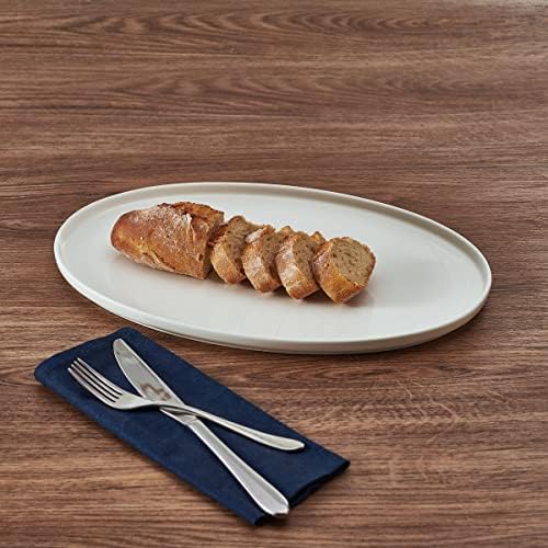 Mikasa Samantha Oval Bone China Lightweight Chip Resisant Serving Tray, 14 Inch, White - Image 5