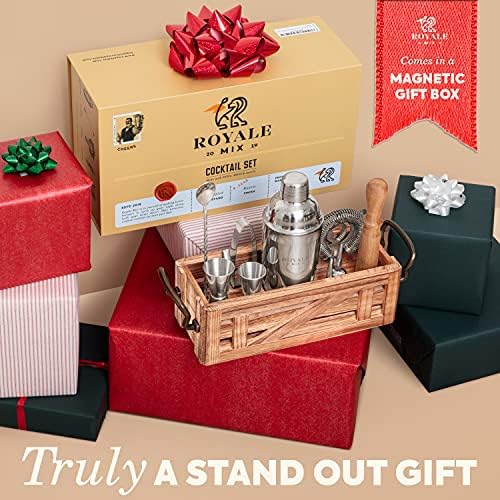 Mixology Bartender Kit with Stand | Home Bar Set with 25 Cocktail Recipes for Drink Mixing | Ideal Bartending Kit for Housewarming Gift | Premium Martini Cocktail Shaker Set with Bar Tools Accessories - Image 3