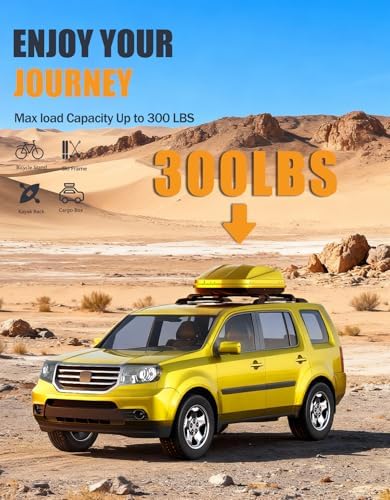 KINGGERI 300LBS Lockable Roof Rack Cross Bars for Honda Pilot 2009-2015 - Image 3