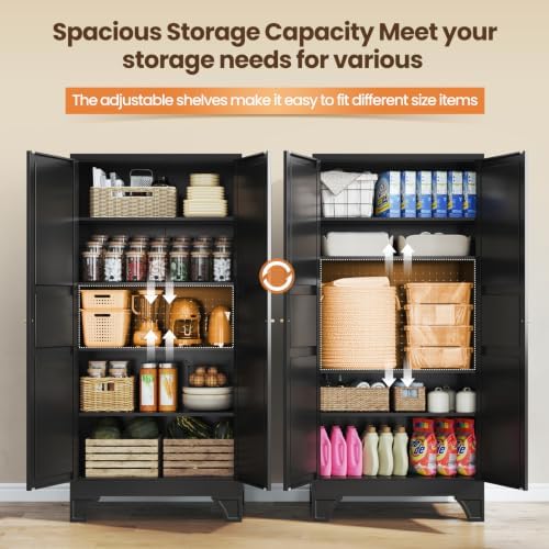 Yizosh Metal Pantry Storage Cabinet Kitchen Cabinet - Image 5