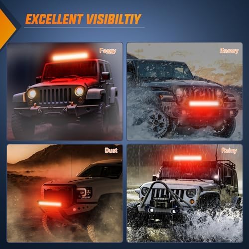 Nilight LED Light Bar 20 Inch 126W Spot Flood Combo Red Beam - Image 6