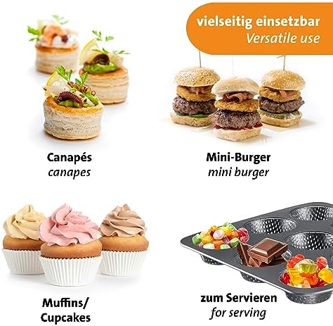 Westmark Miniroll 9 Seater Non-Stick Perforated Mould, Black, 0.9 kg - Image 3