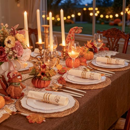 WDF 30Guest Gold Plastic Plates - High-end Baroque Design - 10.25&7.5in Wedding White and Gold Plates Disposable for Birthday/Baby Shower/Wedding/Party/Thanksgiving - Image 6