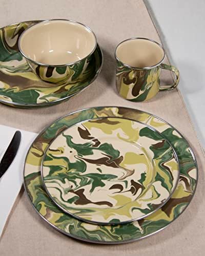 Golden Rabbit Enamelware Medium Tray, 15.5 inch, Camouflage - Image 3