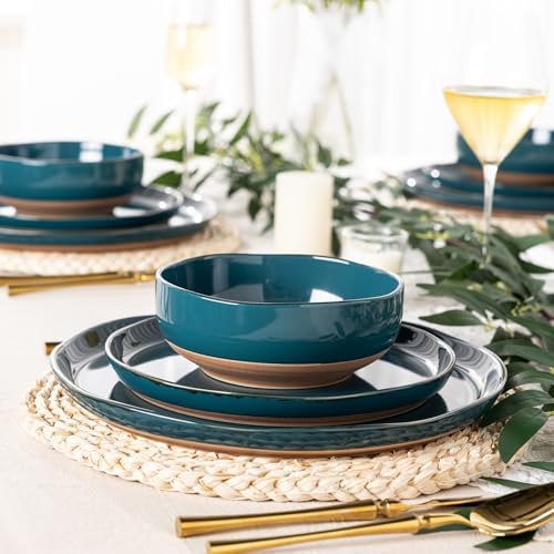AmorArc Dinnerware Sets for 4, 12 Pieces Ceramic Plates and Bowls Set - Image 4