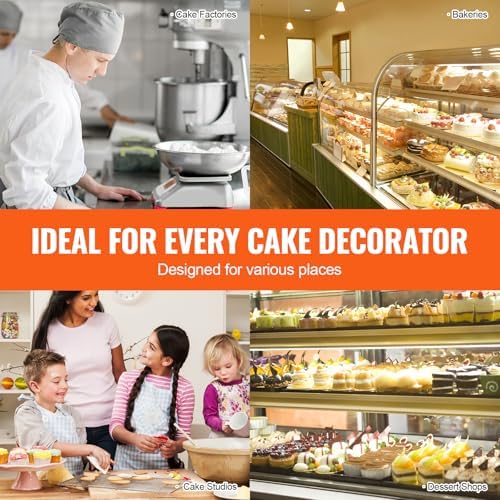 VEVOR Cake Decorating Machine, Cake Cream Spreading Coating Smearing Machine, Low Noise Cake Frosting Machine, Turntable with Adjustable Scraper, for 4" to 12" Cake, 25-320RPM Rotating Speed, Pink - Image 6