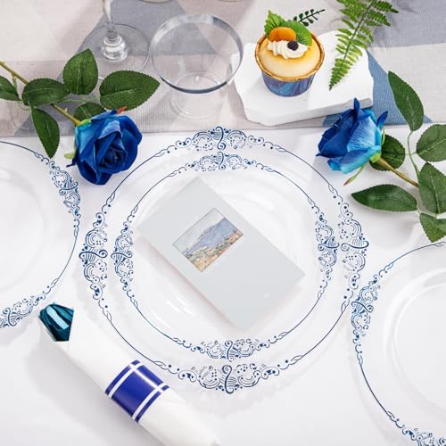 Hioasis 175 Pcs Clear Blue Plates for Graduation - Image 6