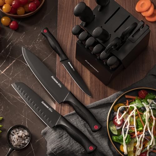 Astercook Knife Set for Kitchen with Block and Sharpener 15pcs German - Image 6