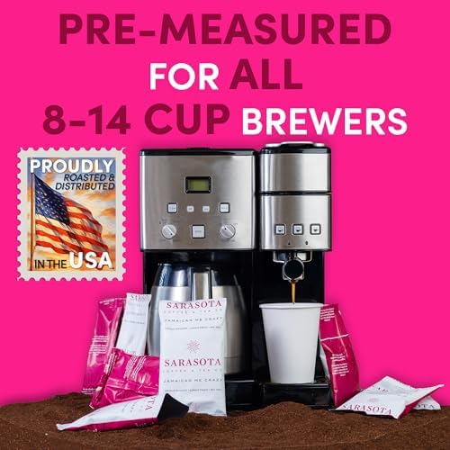 Coffee Packets – Jamaican Me Crazy Flavor | Medium Roast 1.5oz Pre-Measured Packs for 12-Cup Drip Makers | Low Acid Mold-Free Ground | 42 Pouches – Sarasota - Image 4