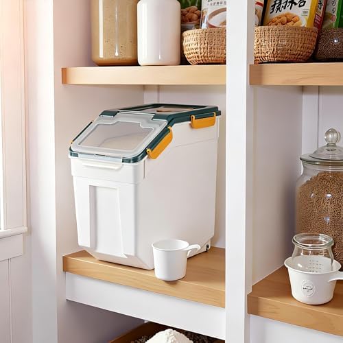 AnRui Airtight 25LB Flour & Grain Storage Container, 2Pcs, Blue - Image 6