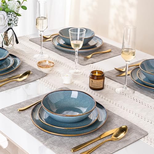 AmorArc Ceramic Dinnerware Sets for 6, 18Pcs Plates and Bowls Sets Dishes - Image 5