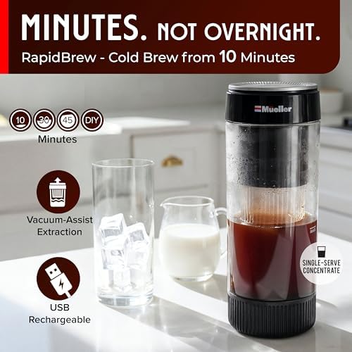 Mueller RapidBrew Cold Brew Iced Coffee Maker, Black - Image 2