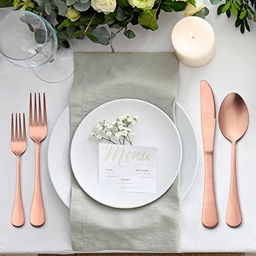 LIANYU 30 Piece Matte Copper Silverware Set, Stainless Steel Copper Cutlery - Image 7