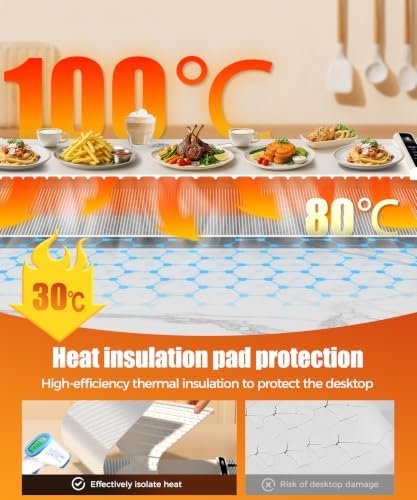 Warming Mat for Food, 46x15 Inch, Off White, Fast Heat, Child Lock - Image 2