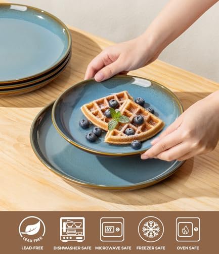 LeRatio Ceramic Dinnerware Sets for 4,12Pcs Porcelain Plates and Bowls Set - Image 4