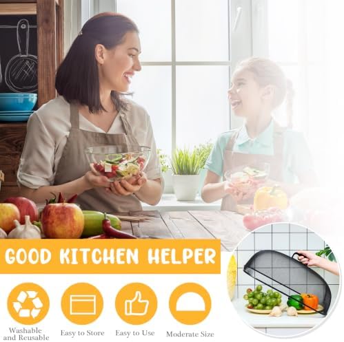 Hicarer 2 Pcs Metal Mesh Food Covers for Outdoors 18 Inch, Black - Image 4