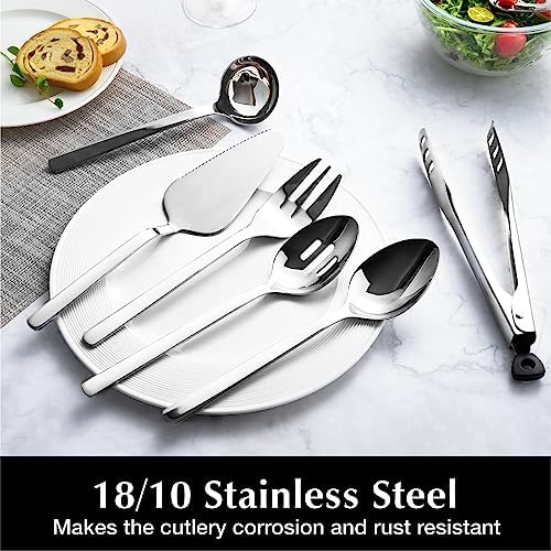 KINGSTONE 5 piece Large Hostess Serving Utensils Set,18/10 Stainless Steel - Image 2