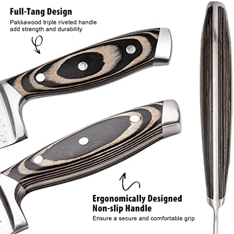 15 Pieces Kitchen Knife Set with Block and Sharpener Gray - Image 4