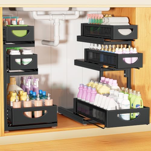 Under Sink Organizer for Kitchen and Bathroom Cabinets Pull Out Storage by Aekenr