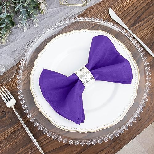 Balsa Circle 100 pcs 17-Inch Purple Polyester Luncheon Napkins - for Wedding Party Reception Events Restaurant Kitchen Home - Image 6