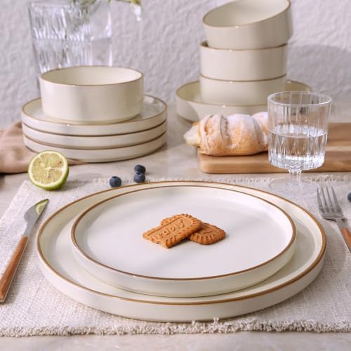 Famiware Nebula 24-Piece Stoneware Dinnerware Set with Pasta Bowls - Image 7
