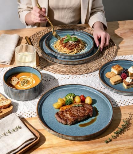 GBHOME Stoneware Dinnerware Sets for 8, 24-Piece Plates and Bowls Set - Image 5
