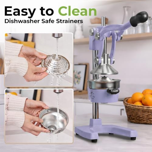 Zulay Kitchen Cast Iron Juicer, Orange Manual Juicer, Citrus Press, Violet - Image 5