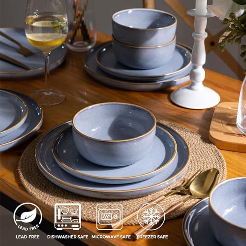 GBHOME Dinnerware Sets for 8, 24 Pieces Ceramic Plates and Bowls Set - Image 3