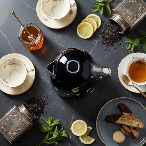 SMEG 50's Retro Style Electric Water Kettle with Automatic Shutoff, Removable Base, and Water Indicator, KLF03BLUS, Black - Image 6